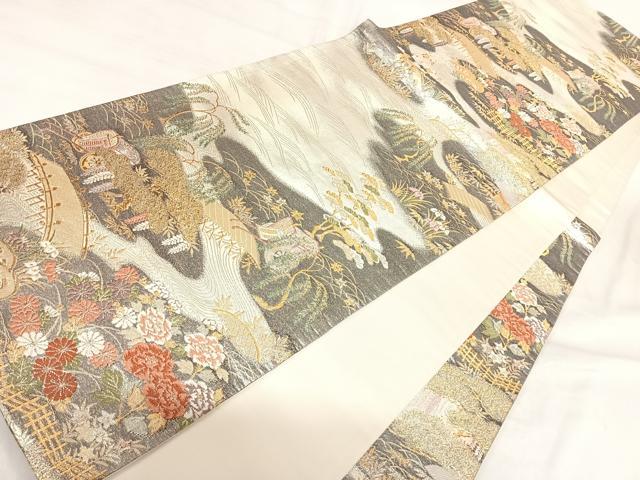 平和屋着物◎九百佐賀錦 六通柄袋帯 唐織 御所解 金銀糸 正絹 逸品 AABI5506yx
