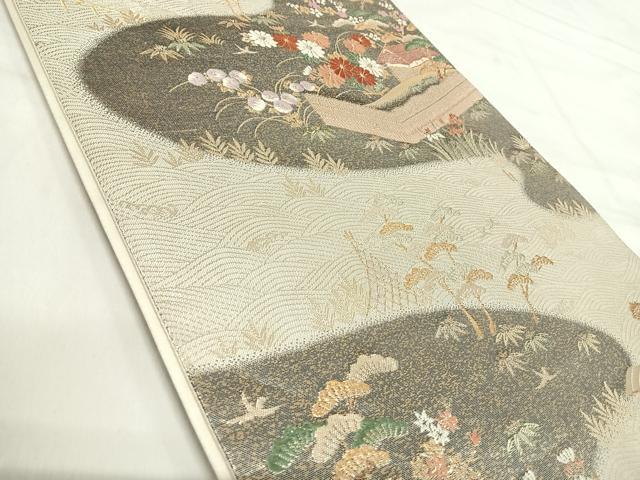 平和屋着物◎九百佐賀錦 六通柄袋帯 唐織 御所解 金銀糸 正絹 逸品 AABI5555yx