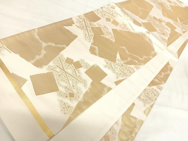平和屋着物◎全通柄袋帯 箔散らし文様 金糸 正絹 逸品 AABI5567yx
