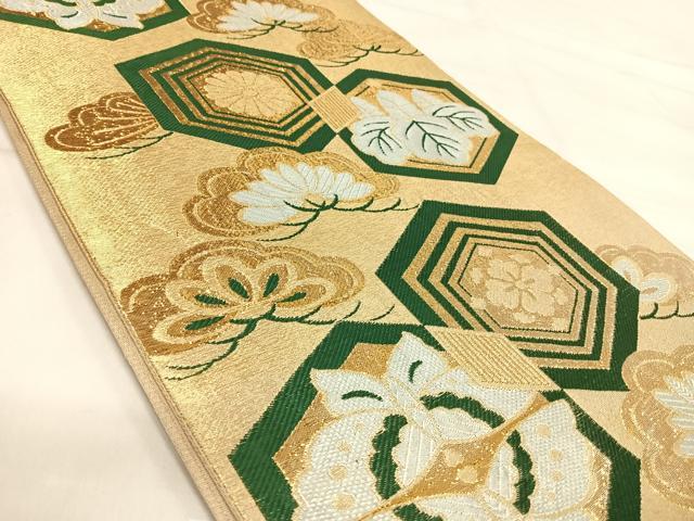平和屋着物◎六通柄京袋帯 吉祥花蝶文 金糸 AABI5570yx