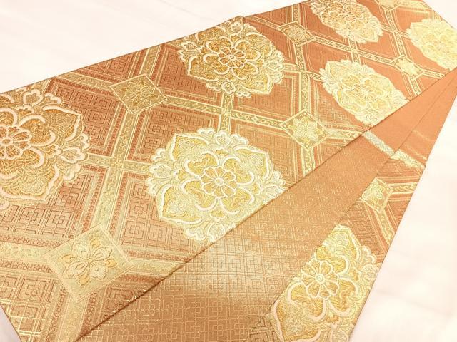 平和屋着物◎西陣 六通柄袋帯 舞花文 金糸 正絹 逸品 AABI5625yx