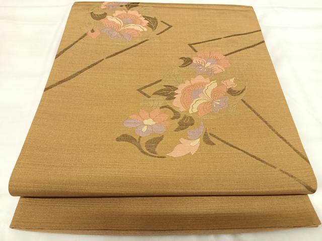 平和屋着物◎西陣 六通柄袋帯 更芭梨 更紗花文 正絹 逸品 AABI5631yx