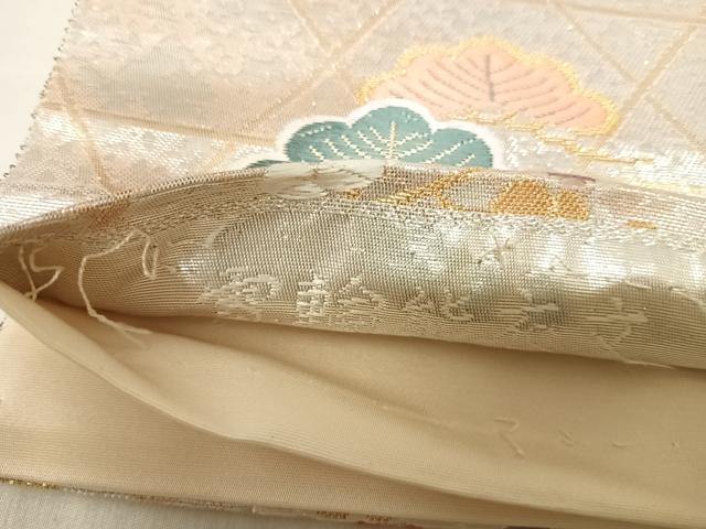 平和屋着物◎六通柄袋帯 唐織 雪輪能衣文 金銀糸 正絹 逸品 AABI5655yx