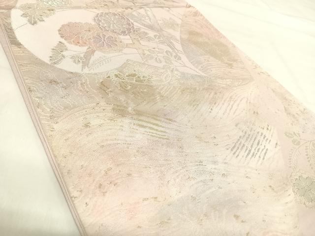 平和屋着物◎六通柄袋帯 流水花籬文 金銀糸 正絹 逸品 AABI5660yx