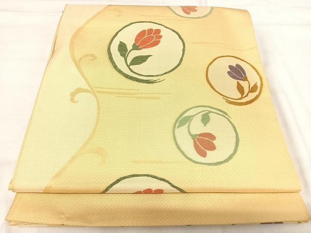 平和屋着物◎六通柄袋帯 花丸文 正絹 逸品 AABI5666yx