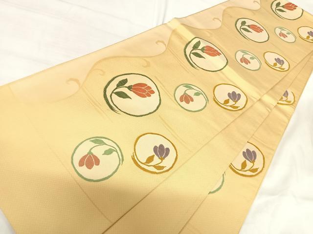 平和屋着物◎六通柄袋帯 花丸文 正絹 逸品 AABI5666yx