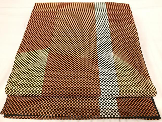 平和屋着物◎太鼓柄袋帯 幾何学文様 正絹 逸品 AABI5679yx