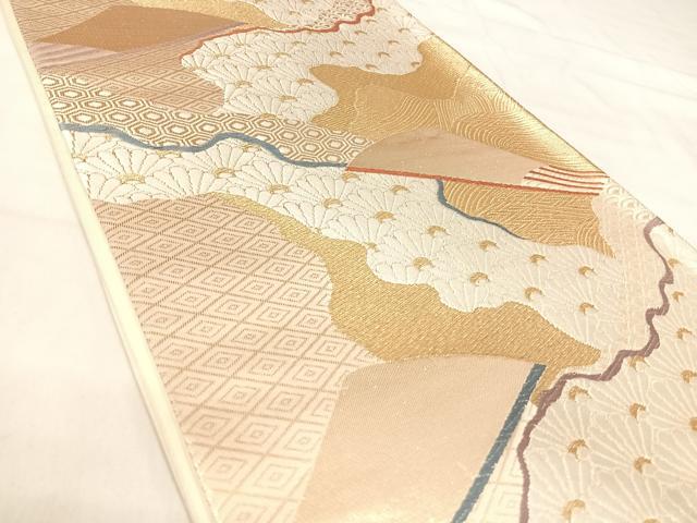 平和屋着物◎六通柄袋帯 唐織 道長花文 金糸 正絹 逸品 AABI5704yx