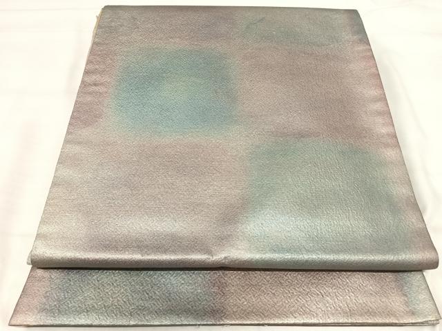 平和屋着物◎全通柄袋帯 紬地 霞文 引箔 正絹 逸品 AABI5728yx