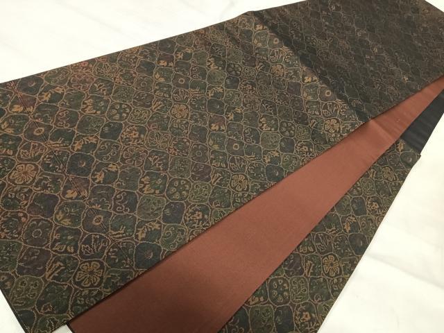 平和屋着物◎六通柄袋帯 花尽くし 正絹 逸品 AABI5753yx
