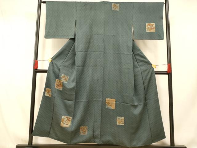 平和屋着物■訪問着 刺繍 色紙風景文 金彩 正絹 逸品 AABI5821fw
