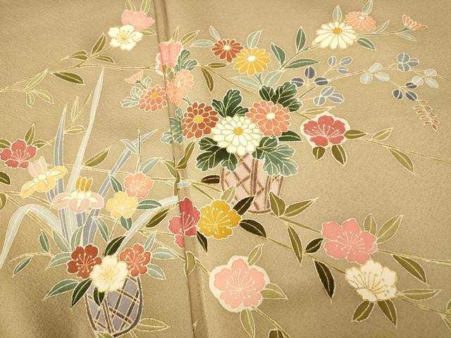 平和屋着物■訪問着 草花籬文 暈し染め 金彩 正絹 逸品 AABI5823fw