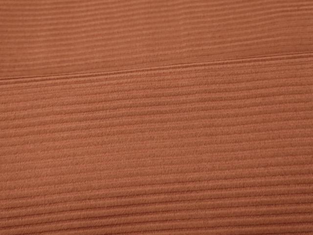 平和屋着物■上質な色無地 横段地紋 鳶色 正絹 逸品 AABI5837fw