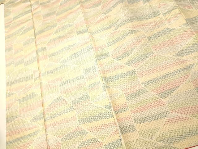平和屋着物■本場大島紬 切り嵌め横段文 正絹 逸品 AABI5850fw