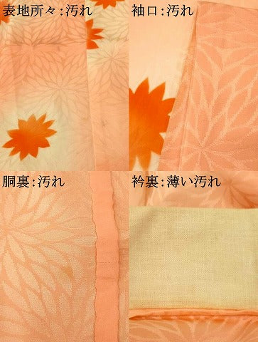 平和屋着物■長襦袢 無双仕立て 菊文 暈し染め 正絹 逸品 AABI5855fw