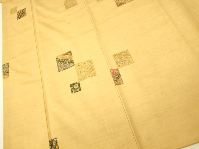平和屋着物■上質な紬 更紗花色紙文 正絹 逸品 AABI5861fw
