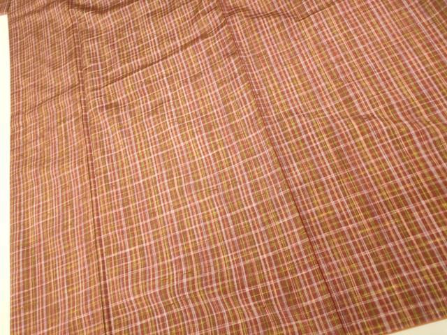 平和屋着物■上質な紬 格子 正絹 逸品 AABI5867fw