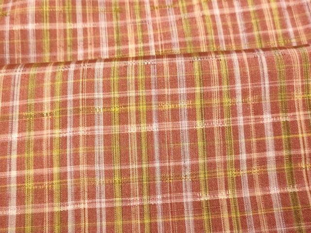 平和屋着物■上質な紬 格子 正絹 逸品 AABI5867fw