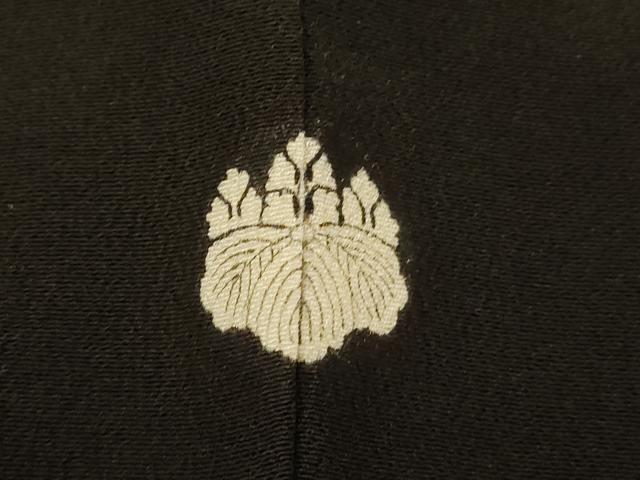 平和屋着物■豪華黒留袖 駒刺繍 花鳥扇子文 金銀糸 金銀彩 正絹 逸品 AABI5873fw