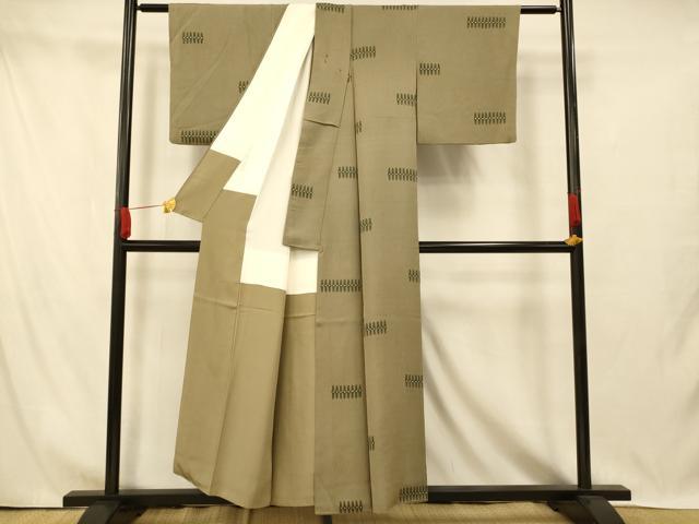 平和屋着物■上質な小紋 地紋起こし 幾何学文様 正絹 逸品 AABI5886fw