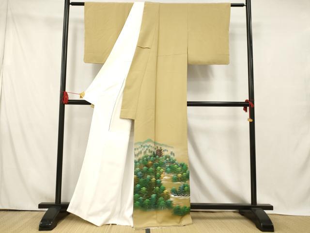 平和屋着物■豪華色留袖 作家物 手描き 風景文 暈し染め 金彩 正絹 逸品 AABI5891fw