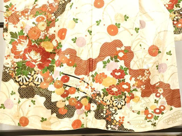 平和屋着物■豪華振袖 駒刺繍 花車道長文 金彩 正絹 逸品 AABI5892fw