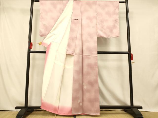 平和屋着物■訪問着 中国三大刺繍 相良刺繍 霞舞花文 暈し染め 正絹 逸品 AABI5903fw
