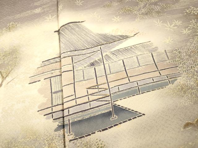 平和屋着物■訪問着 風景文 暈し染め 金彩 正絹 逸品 AABI5904fw