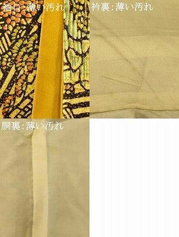 平和屋着物■上質な小紋 風景文 正絹 逸品 AABI5908fw