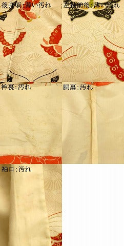 平和屋着物■上質な小紋 舞蝶文 金通し地 正絹 逸品 AABI5920fw