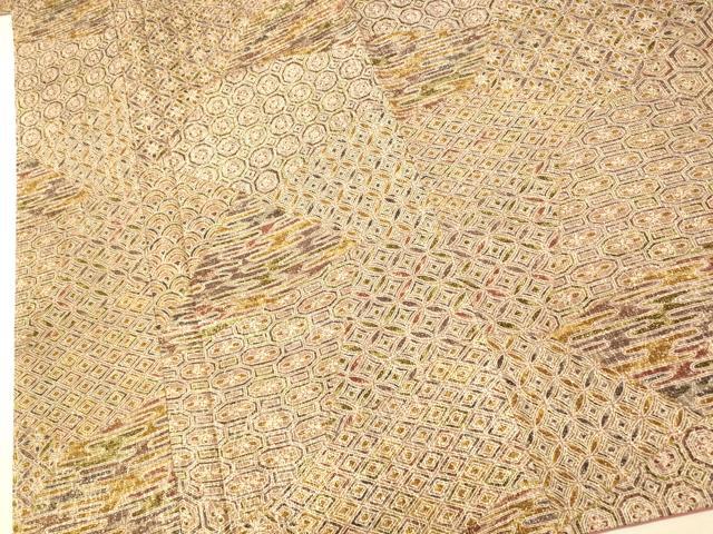 平和屋着物■上質な小紋 切嵌吉祥文様 たたき染め 正絹 逸品 未使用 AABI5923fw