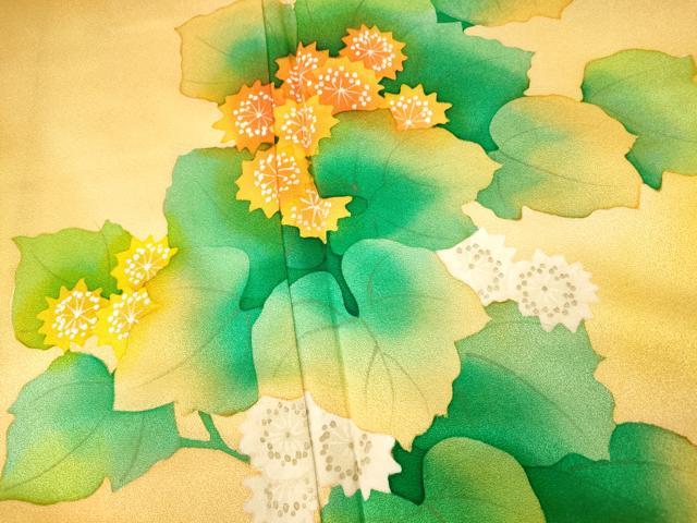 平和屋着物■訪問着 手描き 草花霞文 暈し染め 金彩 正絹 逸品 AABI5932fw