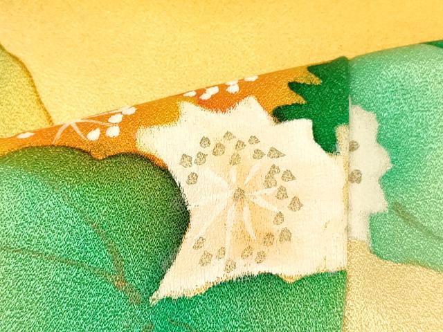 平和屋着物■訪問着 手描き 草花霞文 暈し染め 金彩 正絹 逸品 AABI5932fw