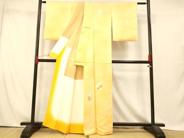 平和屋着物■訪問着 刺繍 仕覆花文 暈し染め 正絹 逸品 AABI5940fw