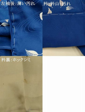 平和屋着物■上質な小紋 流水舞葉文 正絹 逸品 未使用 AABI5949fw
