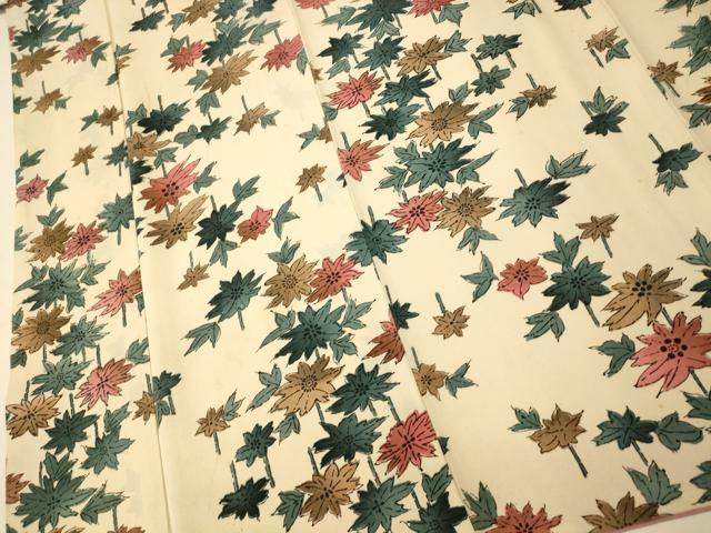 平和屋着物■上質な小紋 草花文 正絹 逸品 AABI5955fw