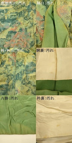 平和屋着物■お召 風景文 正絹 逸品 AABI5956fw
