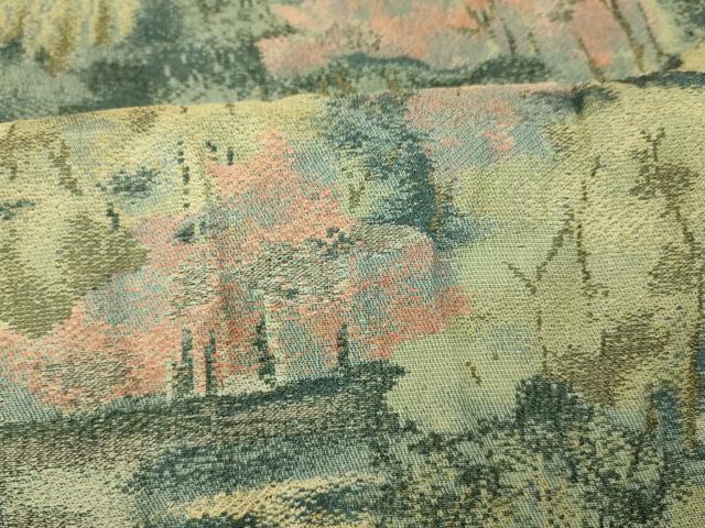 平和屋着物■お召 風景文 正絹 逸品 AABI5956fw