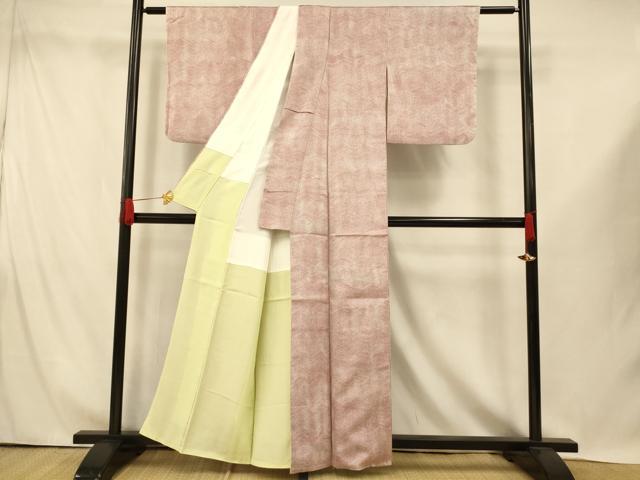 平和屋着物■上質な小紋 お召地 流水霞文 暈し染め 正絹 逸品 AABI5960fw