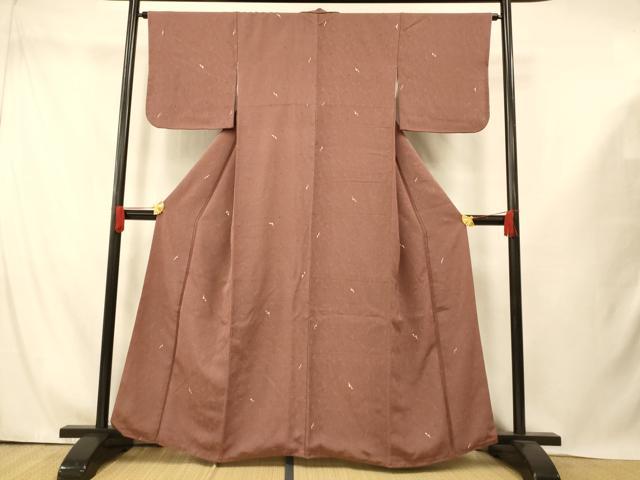 平和屋着物■上質な小紋 地紋起こし 唐草文 正絹 逸品 AABI5961fw