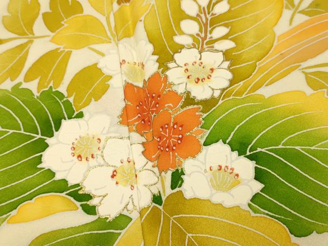 平和屋着物■訪問着 草花文 暈し染め 金彩 正絹 逸品 AABI5988fw