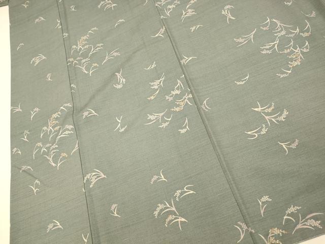 平和屋着物■上質な小紋 紬地 草花文 正絹 逸品 AABI5991fw