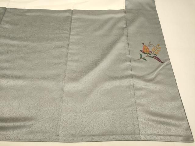 平和屋着物■上質な小紋 紬地 草花文 正絹 逸品 AABI5991fw