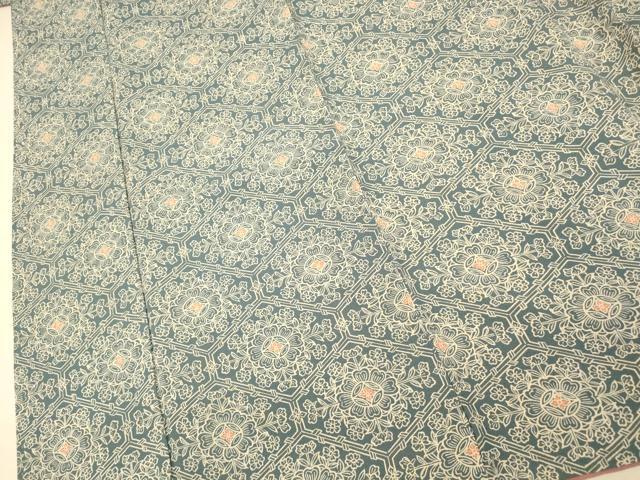 平和屋着物■上質な小紋 草花菱文 正絹 逸品 AABI5999fw