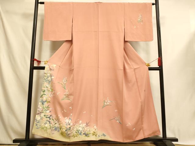 平和屋着物■訪問着 友禅 作家物 草花文 暈し染め 正絹 逸品 AABI6005fw