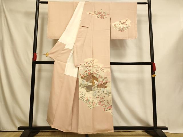 平和屋着物■訪問着 友禅 草花文 梅 金彩 正絹 逸品 AABI6007fw