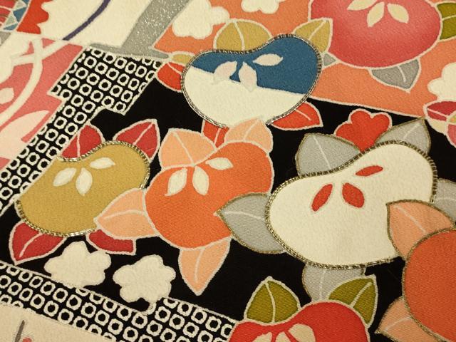 平和屋着物■豪華黒留袖 駒刺繍 天井松竹梅文 金銀彩 銀糸 正絹 逸品 AABI6012fw