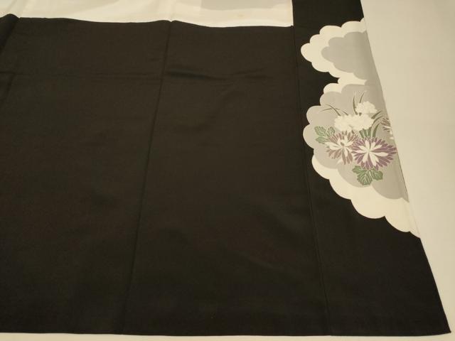 平和屋着物■豪華黒留袖 駒刺繍 花鳥鼓文 金彩 正絹 逸品 AABI6013fw