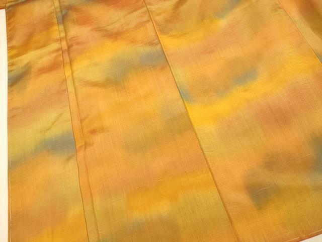 平和屋着物■上質な紬 霞文 暈し染め 正絹 逸品 未使用 AABI6015fw