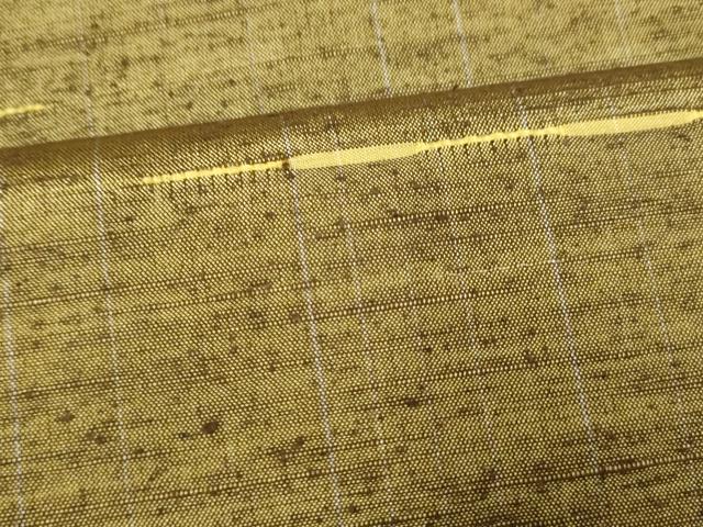 平和屋着物■上質な紬 めがね織 横段霞文 胴抜き仕立て 正絹 逸品 AABI6025fw